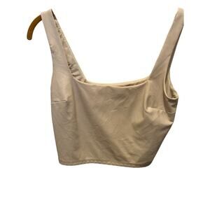 Express Women's Cream faux leather  crop Tank Top Size Small